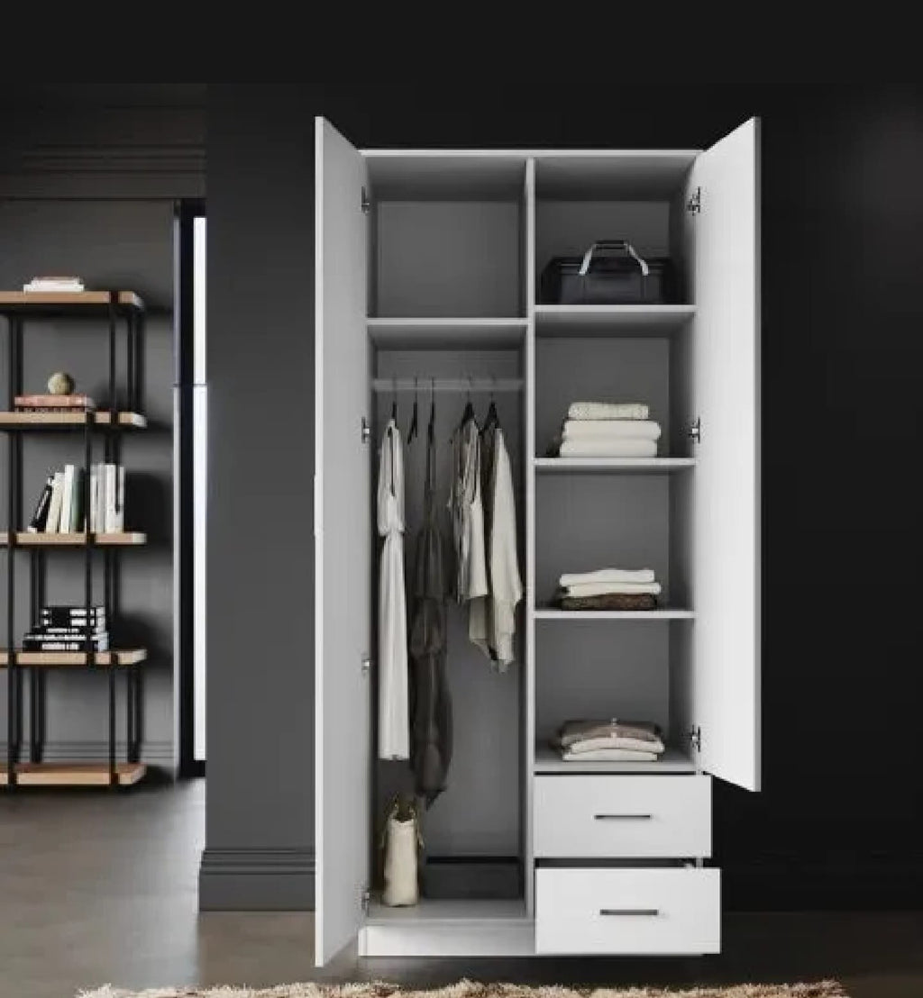 Modern 2-Door Freestanding Wardrobe