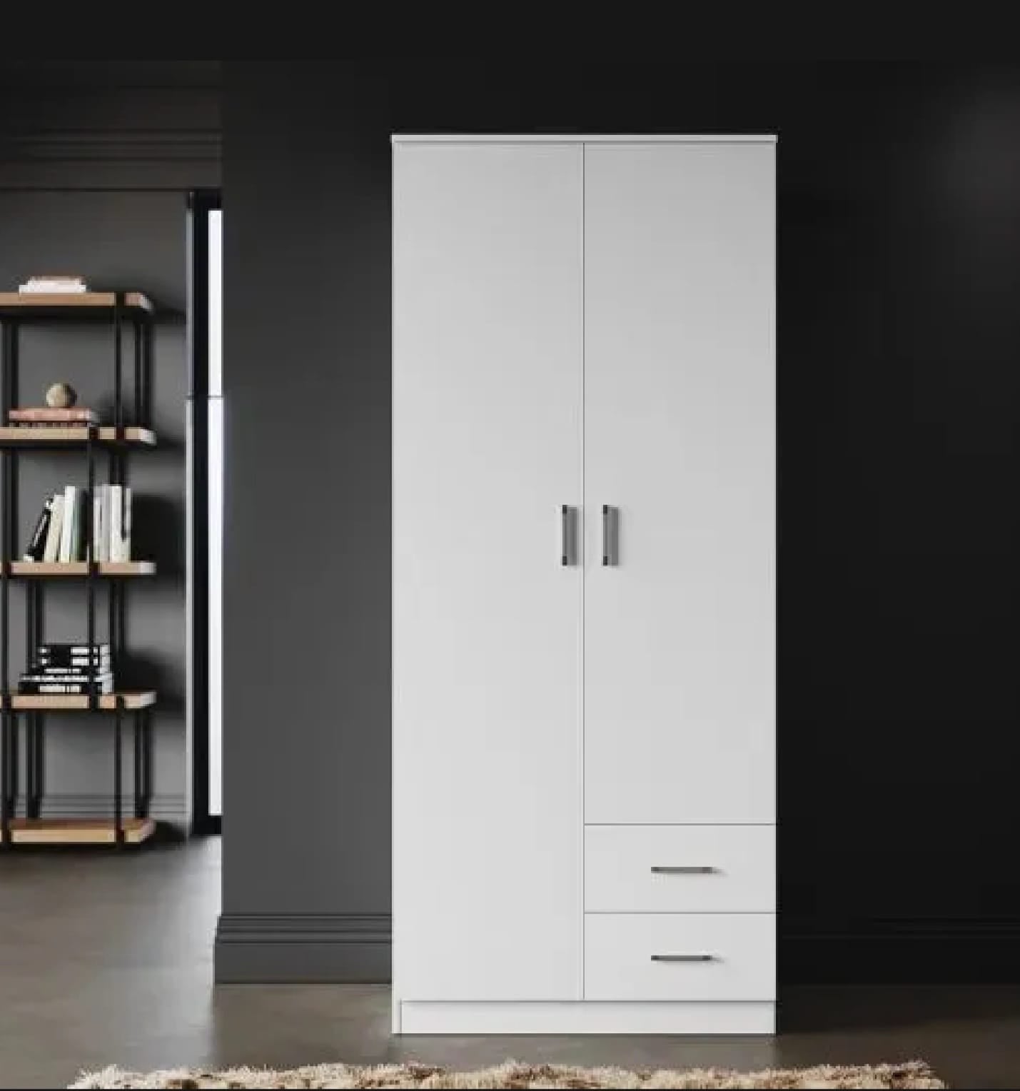 Modern 2-Door Freestanding Wardrobe