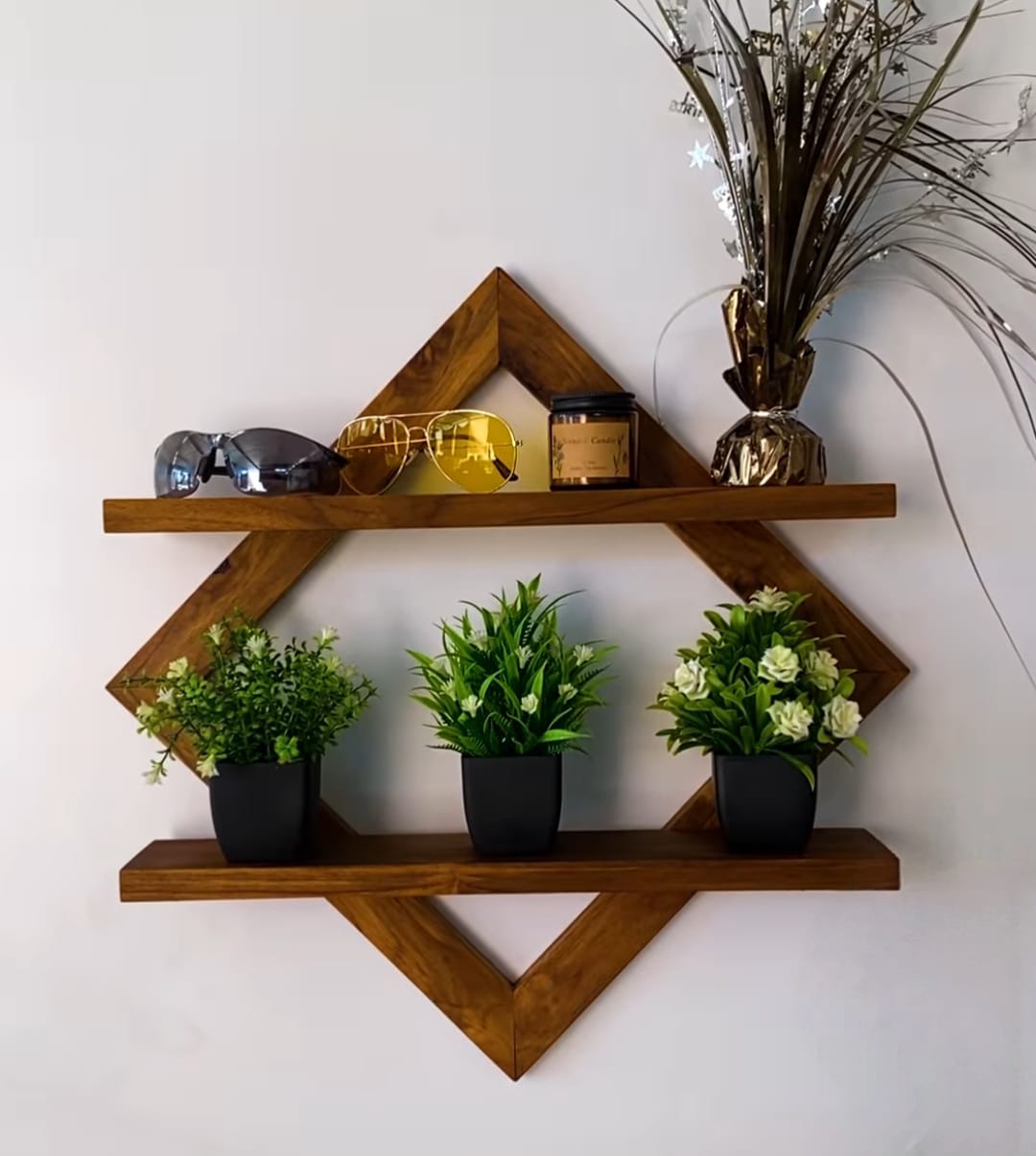 Rustic Wooden Decorative Display Rack