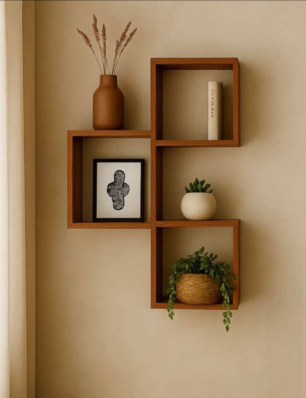Modern Interlocking Cube Wall Shelf