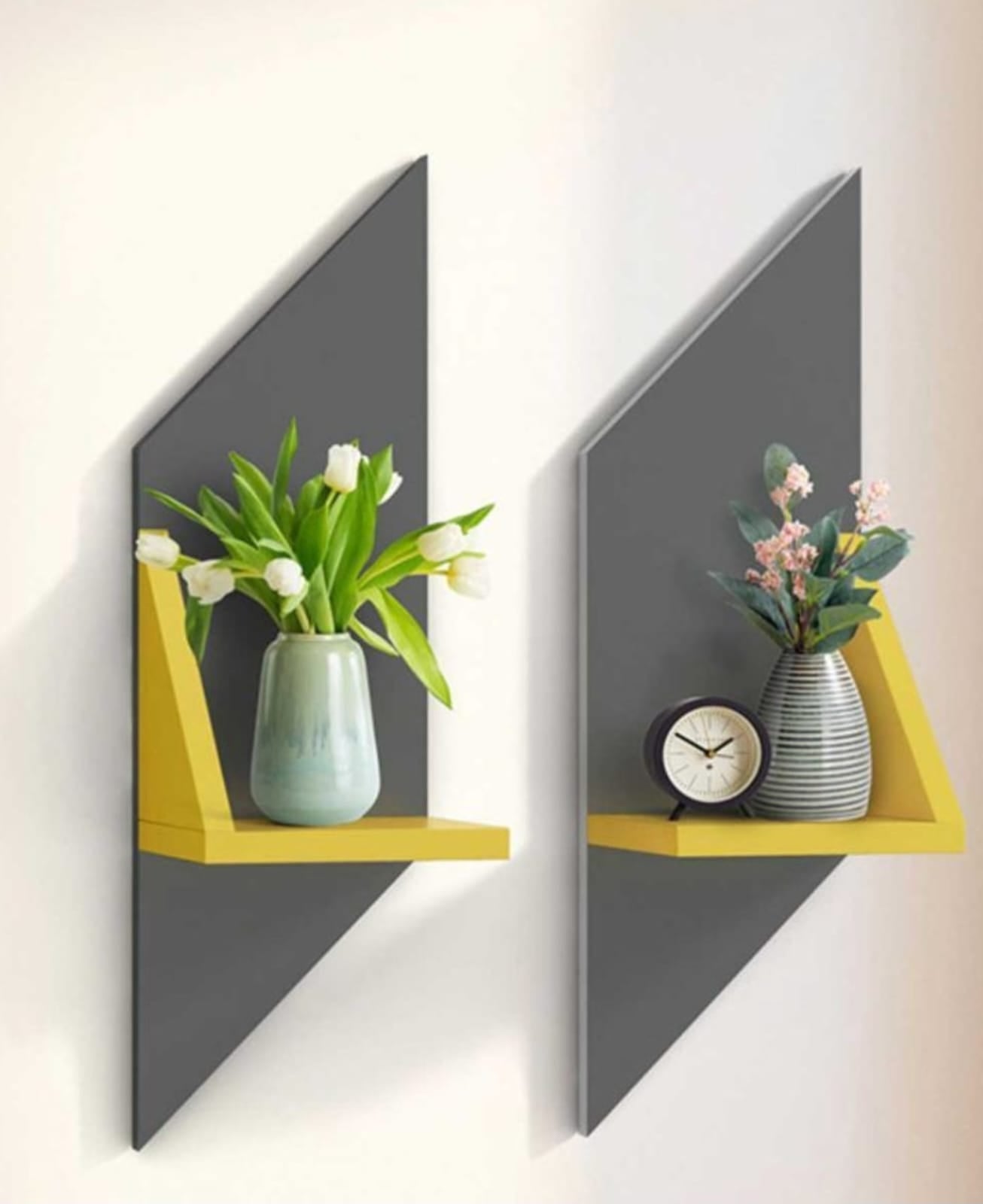 Set of 2 Wall Mounted Display Racks – Decorative Wall Art Shelves