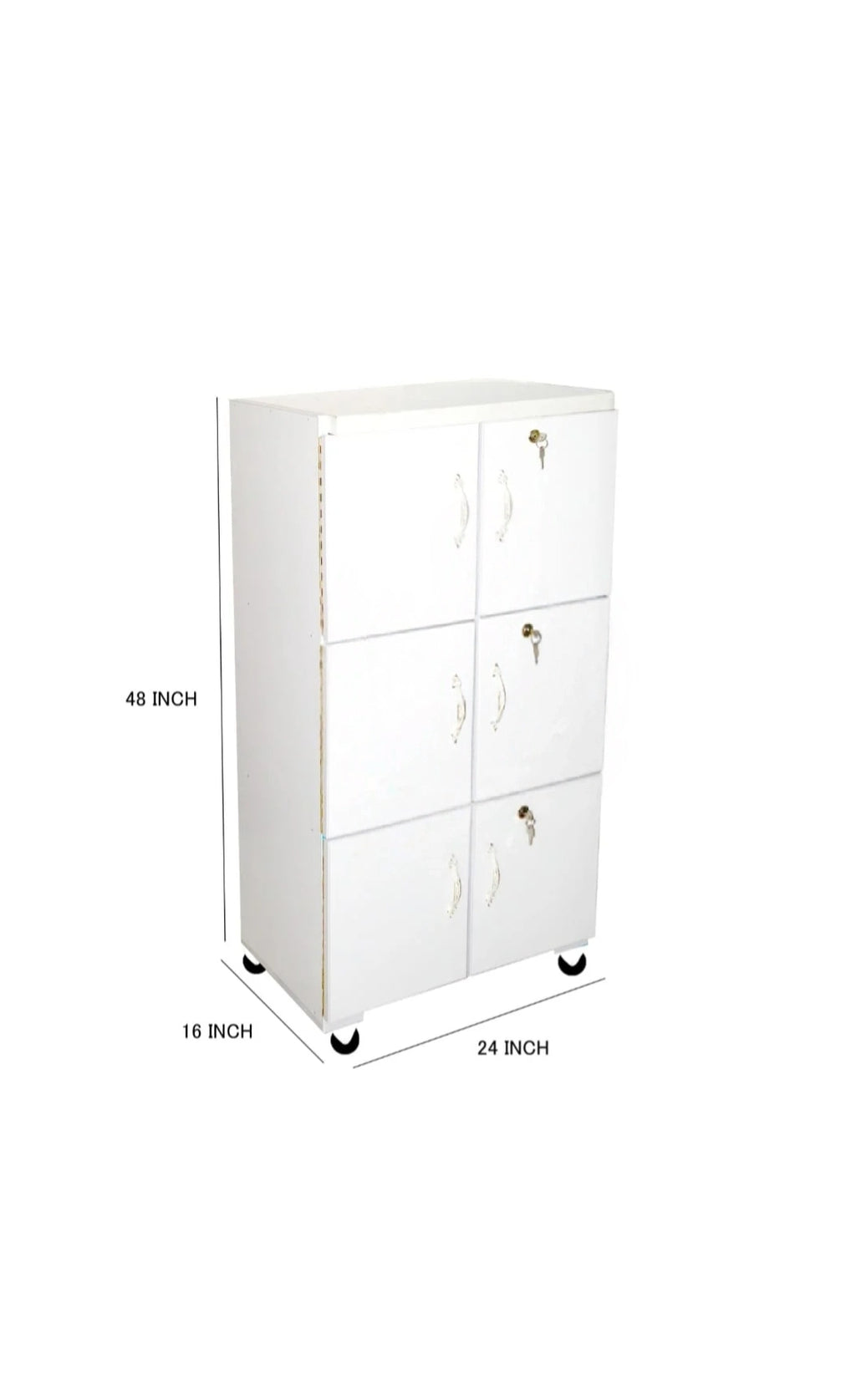Portable 3-Tier Storage Cabinet with Wheels