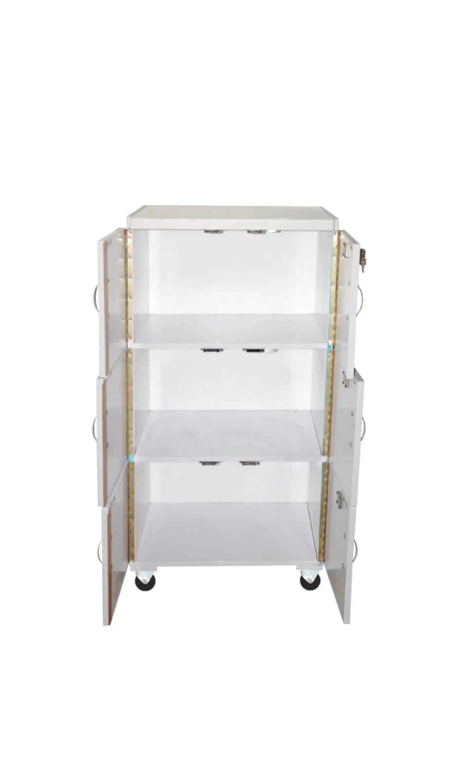 Portable 3-Tier Storage Cabinet with Wheels